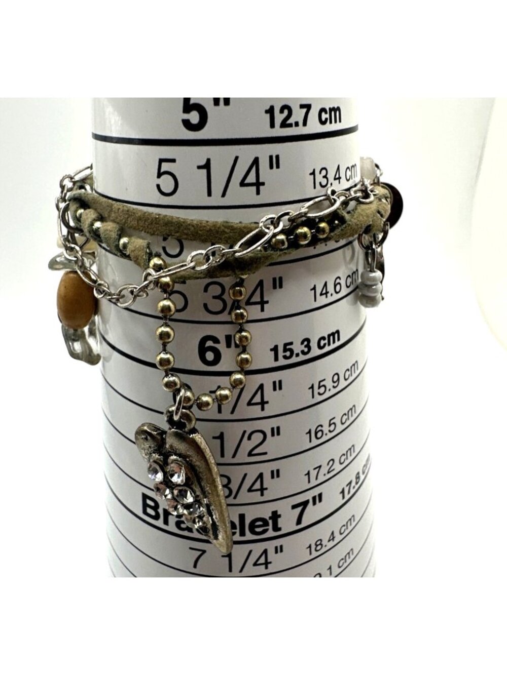 Eclectic Charm Bracelet Sandra Magsamen SM Assemblage Jewelry Trendy Layered - Picture 2 of 7